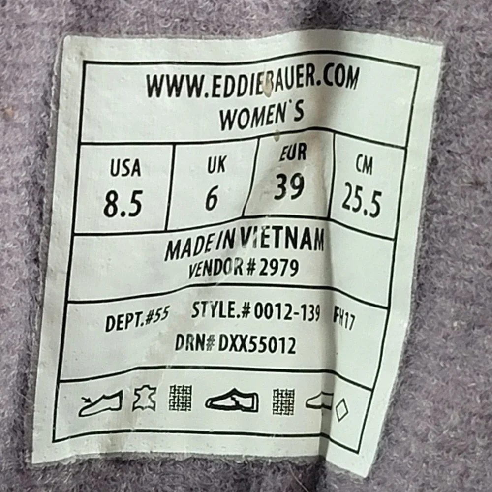 Eddie Bauer WeatherEdge Waterproof Insulated Hiking Boots Gray Purple 8.5
